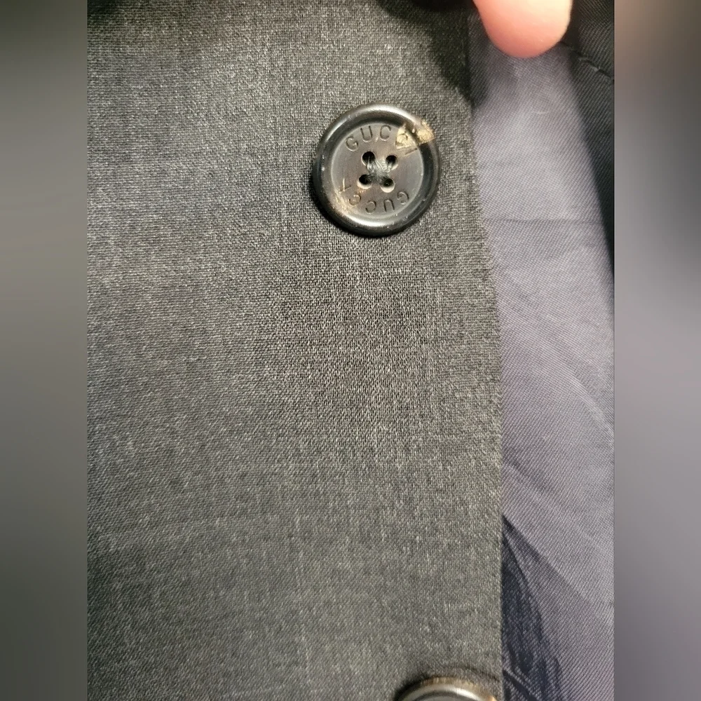 Gucci Men's Sports Wool Blazer Coat in Grey Size 43R (see measurements)